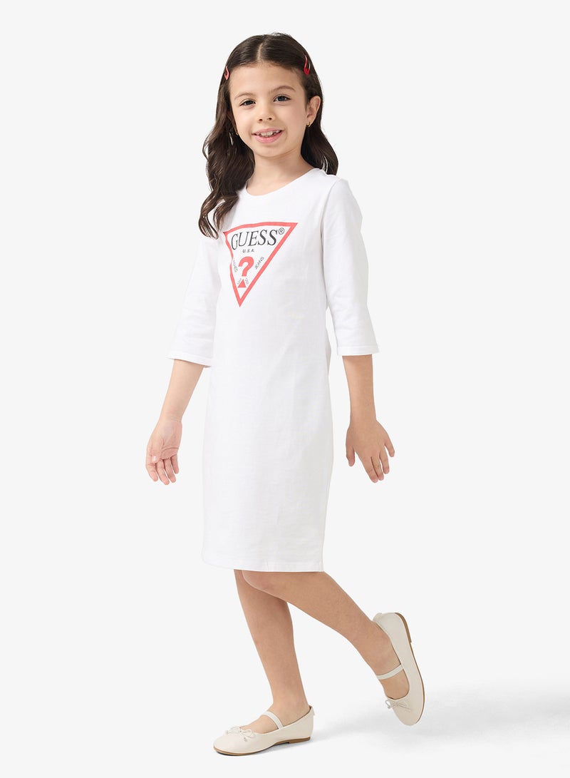 GUESS White Graphic T-Shirt Dress - Image 4